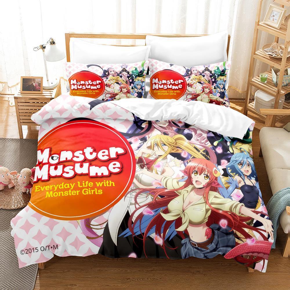 

Comforter New Monster Musume: Everyday Life With Monster Girls Bedding Set Cartoon Anime 2/3 Piece Set Adult Kid Bedroom S Comforter (quilt)-EU Single(135*200cm)3pcs