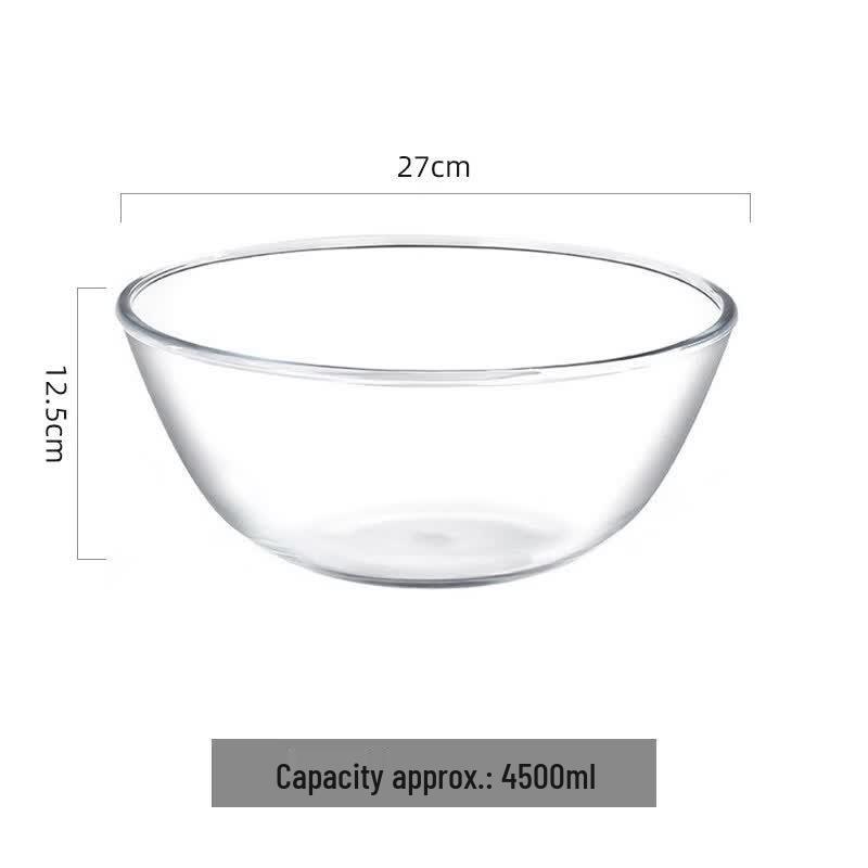 Extra Large Glass Fruit Bowl with Bamboo Stand