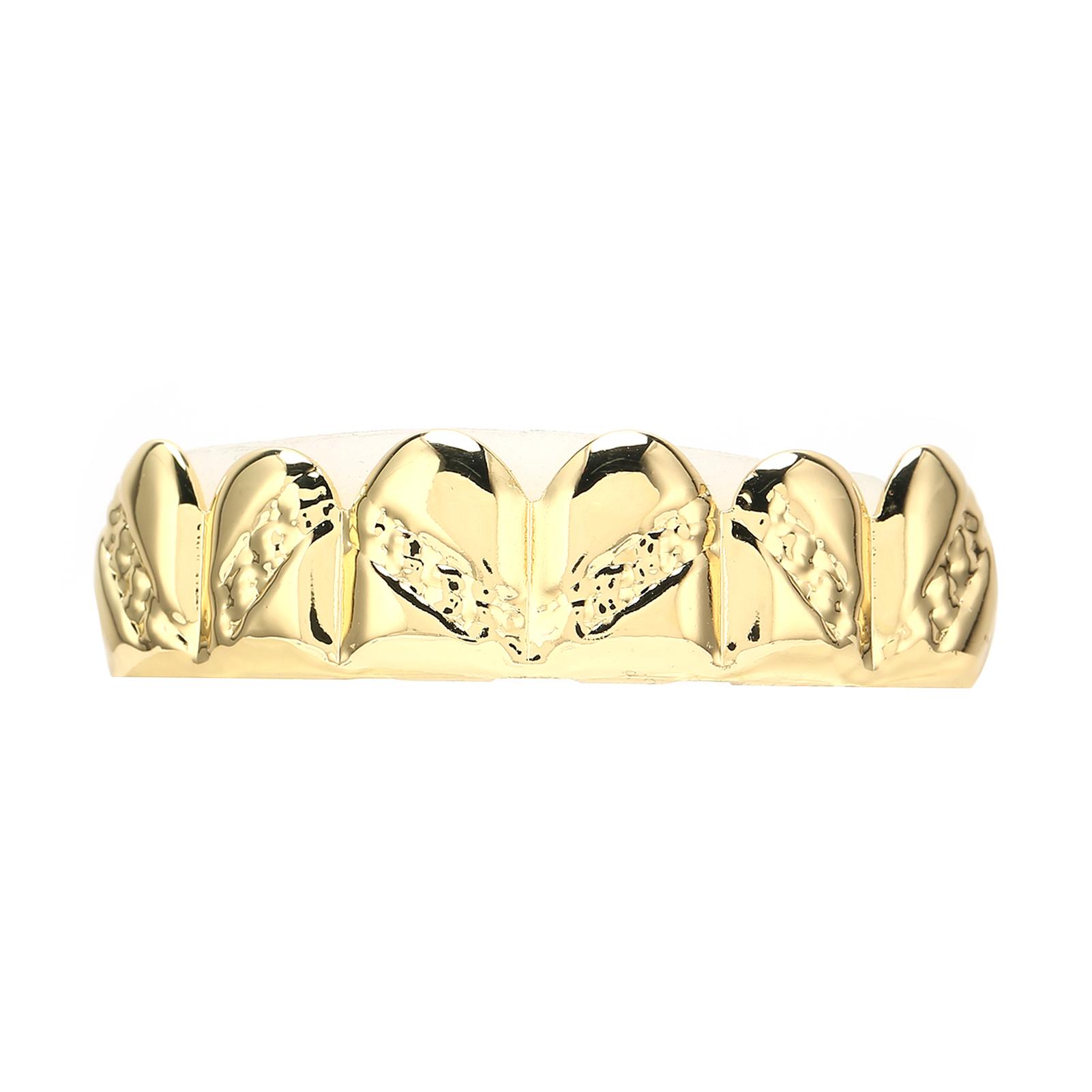 

Plated Teeth Brace Metal Fashionable Teeth Decoration Jewelry for Halloween PartyGold