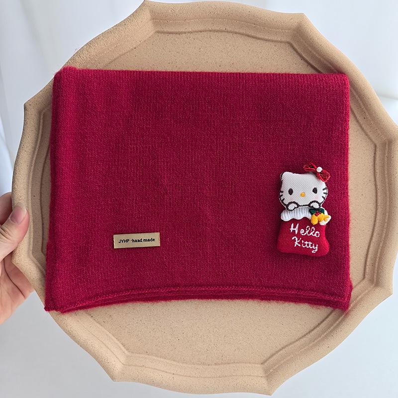 Children's 2025 Winter Red Scarf: Warm, Windproof Neck Gaiter for Girls - Cute and Protective