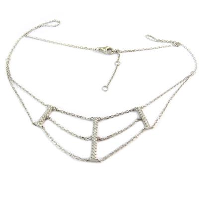[P6895] - Silver Necklace 'Sissi' Silver White (rhodium Plated)