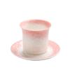 Elegant Crystalline Glaze Ceramic Teacup Set with Coaster - High-Grade Gongfu Tea Brewing & Tasting Cup