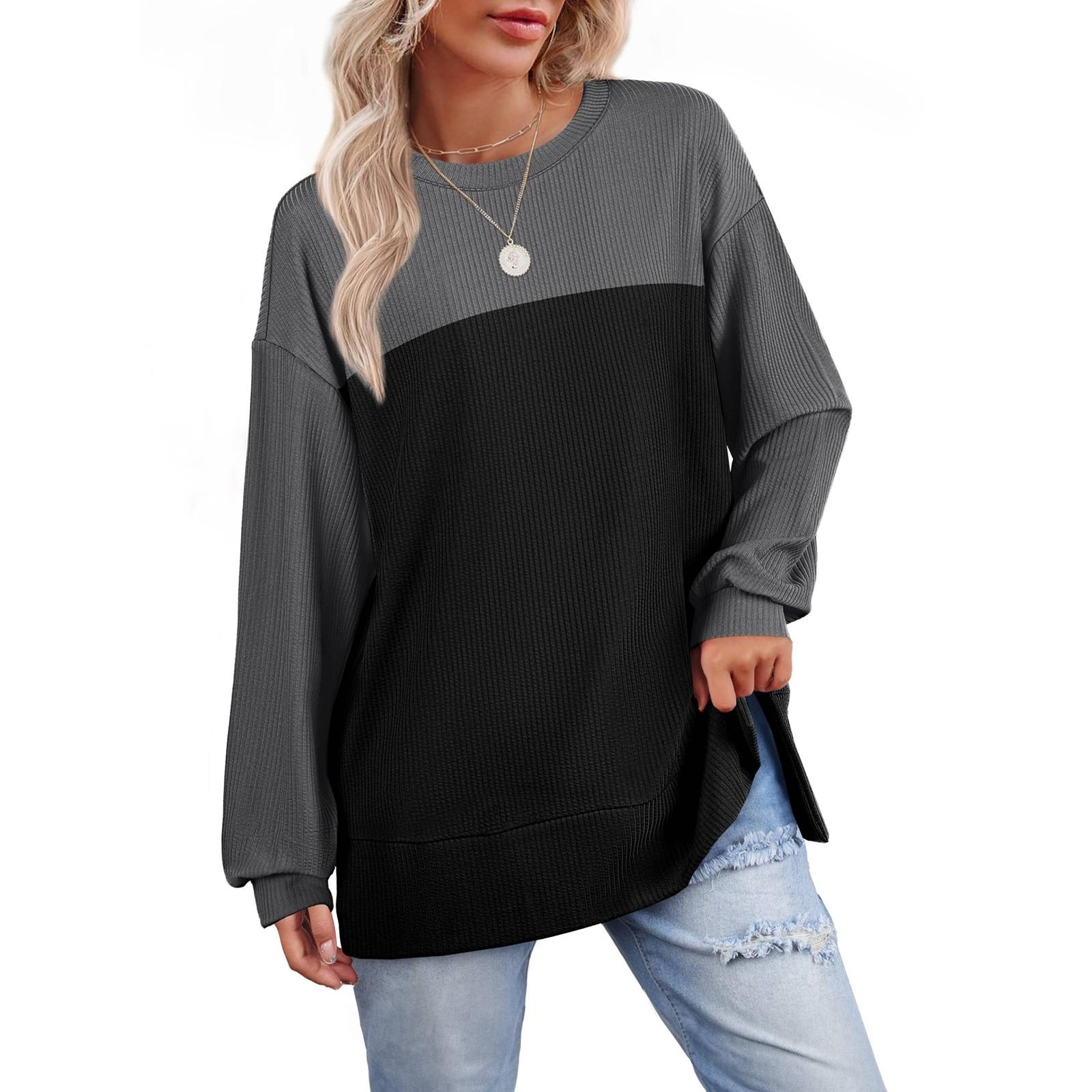 

Топы для женщин, пуловеры с длинными рукавами, повседневные рубашки, топ S чёрный