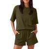 Women's 2-Piece Fashionable Casual Loose-Fit Short-Sleeve Top And Shorts Set