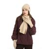 Knitted Winter Hat Scarf and Gloves Set Thickened Fleece Lined Warm Adult Unisex Accessories with Letter Tag Suitable for Cold Weather
