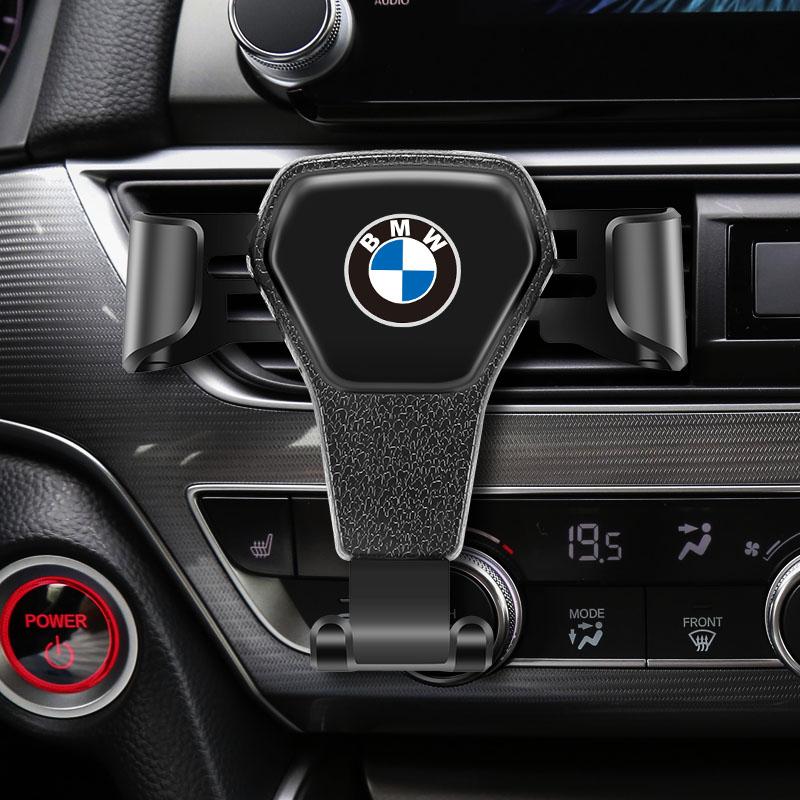 Business Black Car Logo Phone Holder Air Vent Mount Cell Phone Holder Valve Cap For BMW X1 X2 X3 X5 X4 X6 X7 iX3 F20 F10 F07 E7 JKQDU1