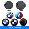2Pcs 74mm/82mm Car Front Hood Emblem Trunk Rear Badge Logo Stickers Valve Stems Caps for Mini 50th Anniversary E87 E90 X3 X5