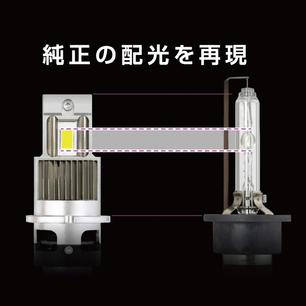 Kashimura NNB-208 HID Headlight Bulb Converts to LED Headlights, Brightness Approximately 4,200 Lumens (1 Light), D4R/S Type, Pack of 2
