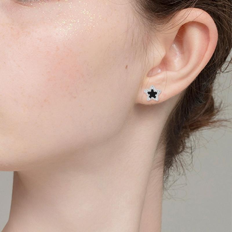Fashion Heart/Star Studs Earrings Fashion Ears Pin Ear Studs Statement Earring Creative Ears Jewelry for Woman Girl