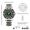 Diella Men's Mechanical Watch with Jadeite Cut, Unique Texture, Date Display, Luminous Hands and Markers, and 5 ATM Water Resistance (AD6020-SI)
