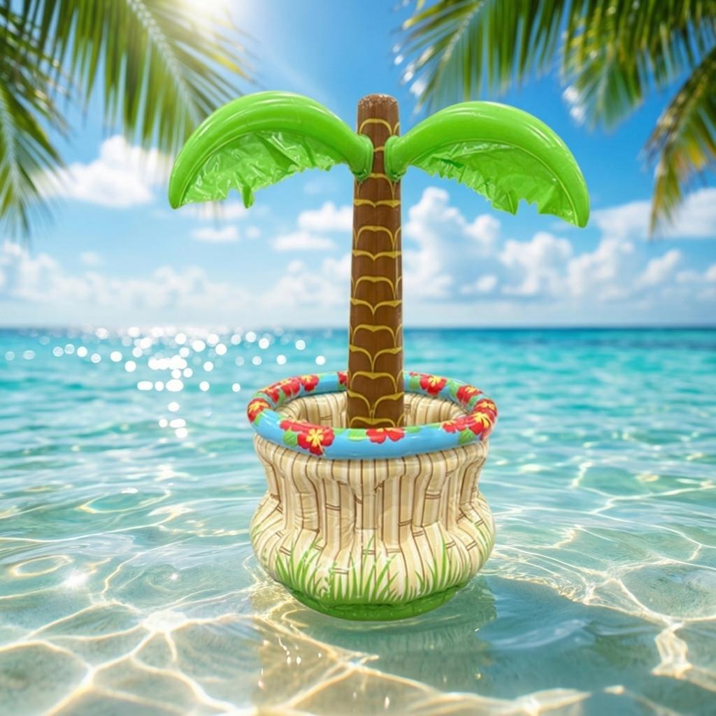 Aufblasbarer Baum-Kühler, Hawaiianische Luau-Party Getränkehalter, Schwimmender Pool-Getränkeeimer für Sommerstrand, Poolparty & Grill