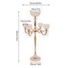 Floor Candelabra Gold Candelabra with Flower Vase 35 Inches Metal Wedding Centerpiece Table Candstick Holder for Valentine's Day