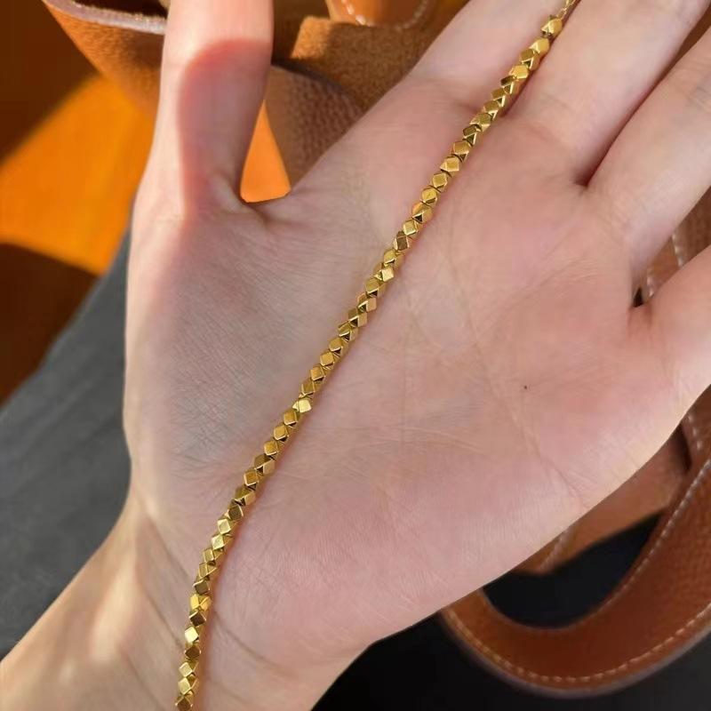 Galvanisiertes Gold Damen Perlen Simuliertes Gold Gebrochenes Gold Armband, Sandgold Erbschaft Gebrochenes Silber Wenige Tael Wind Armbänder