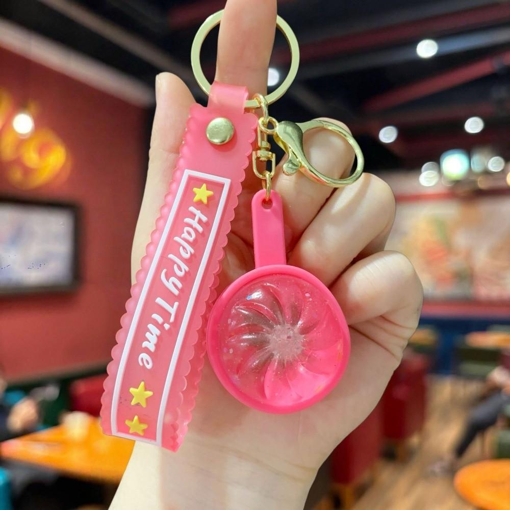 3D Flashing Baozi Key Ring LED Flashing Squeeze Toy Fidget Toy Steamed Bun Key Chain Car Keys