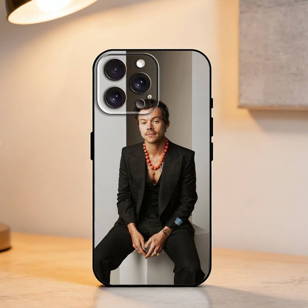 Singer H-Harry Styles     Phone Case For iPhone 17,16,15,14,13,12,11 Plus,Pro Max,XS,Soft Silicone Black Cover