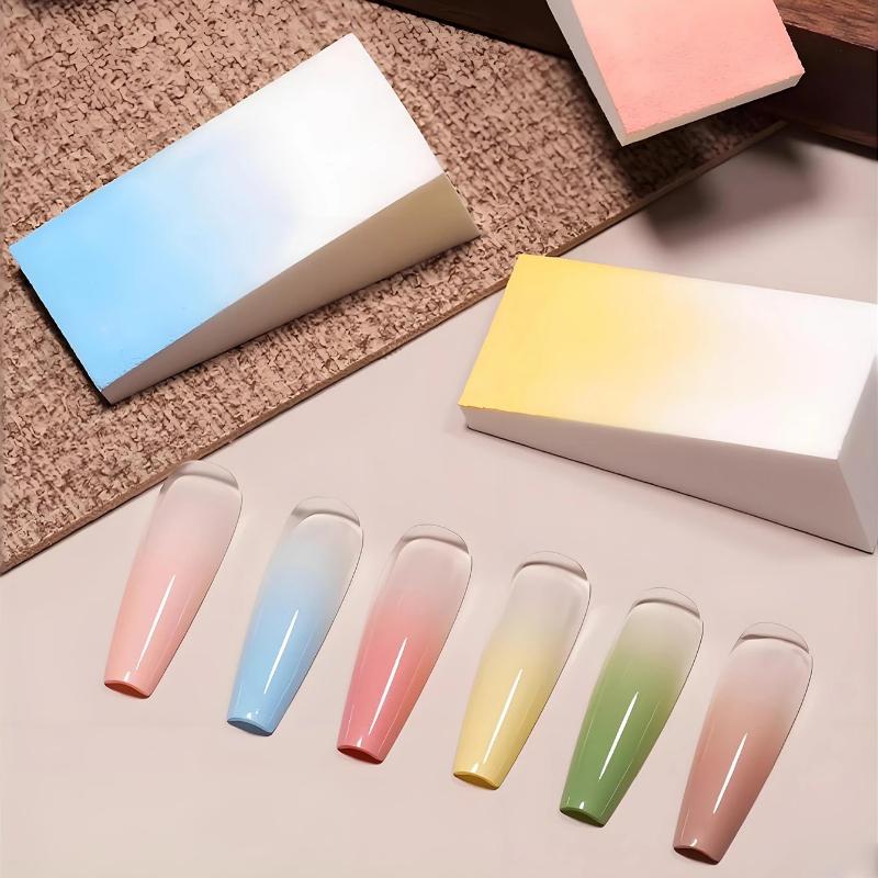 11/11Pcs High Density Nail Gradient Sponge Set White Triangle Press Gel Makeup Sponge Kit for Professional Nail Art DIY Blending