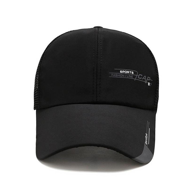 Einfache Trucker-Kappe Einfarbige Baseballkappe Herren Mesh Atmungsaktiv Sonnenschutz Kappen Label Stick Snapback Sonnenhut Sommer Golf Baseballkappe