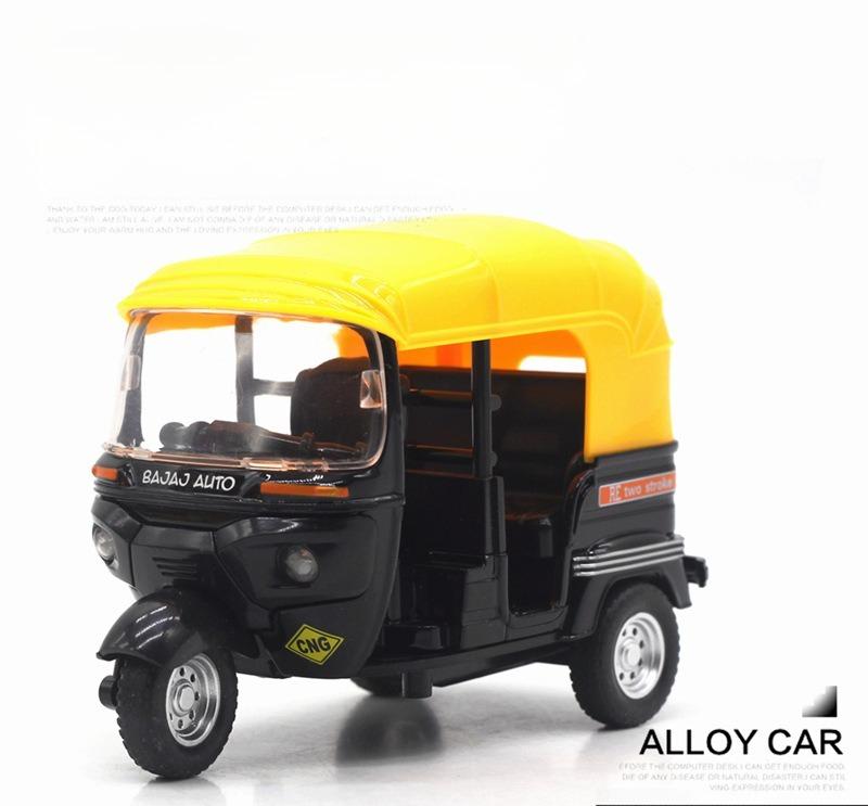 1:14 Alloy Tricycle Pullback Car with Light Music Model Toy Vintage Car Model Hot Sale