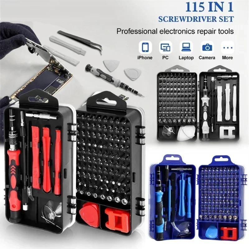 115 in 1 Präzisionsschraubendreher-Set PRO Elektronik Magnetisches Reparaturwerkzeug-Set mit Koffer für Reparatur Computer IPhone PC Haushalt