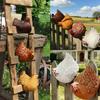 Funny Cute Chicken Fence Decoration Statue Resin Garden Chicken Hen Sculpture Craft Courtyard Home Decoration Ornament Gift