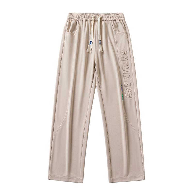 Men's Summer Black Versatile Drape Wide Leg Pants Boys Loose Straight Sports Pants