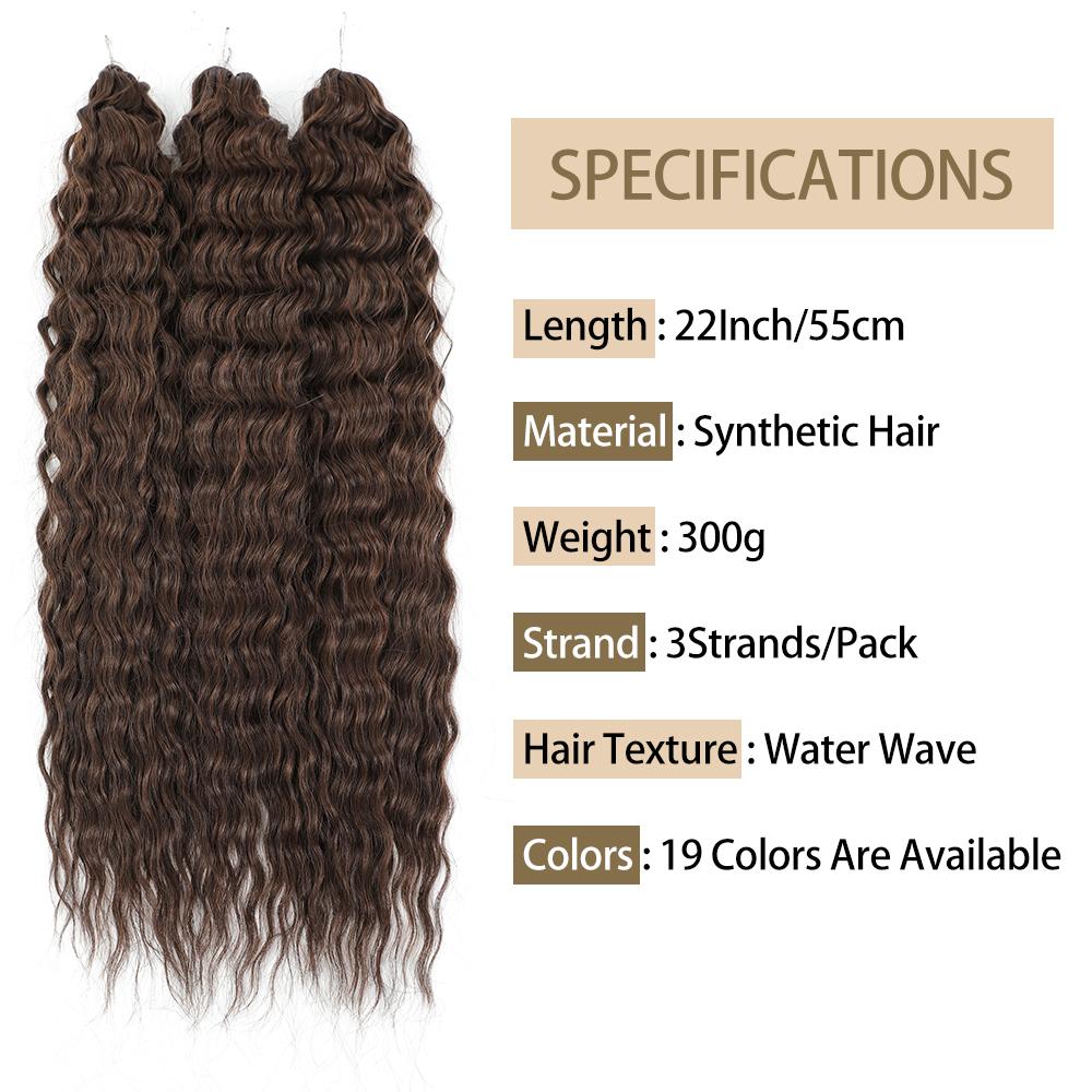 Per Crochet a Twist Sintetico Resistente al Calore Macchina Trama Doppia 22 Pollici 300g 3Pz/Lotto#1B #4 BUG2 Estensioni Trama Onda d'Acqua