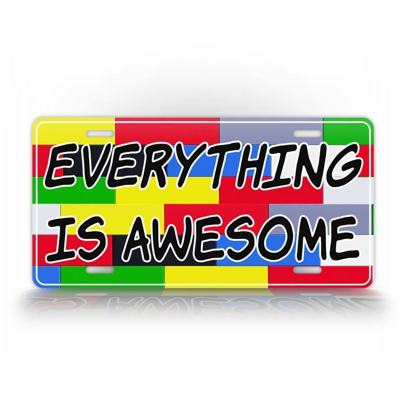 Custom Tin Sign  Everything Is Awesome  Colorful Metal Poster Wall Art Home Decor белый