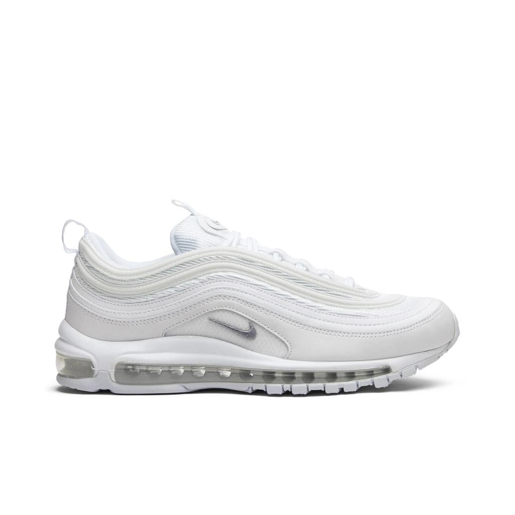 Nike Air Max 97 'Triple White' (Unisex) Weiße / Wolf Grey-Schwarz Laufschuhe 921826 101