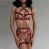 Bra Set Tight straps sexy cleavage bondage perspective Lingerie set Underwear women hot sexy clothes woman Thong Sex shop xxx