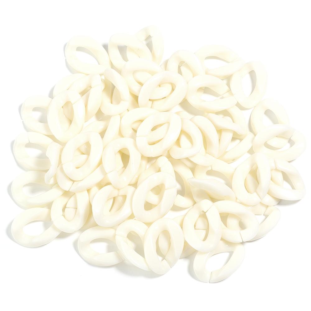 50pcs/Lot Colorful Acrylic Link Chain Buckle Beads For Necklace Bag Chains Connector Clasps DIY Necklace Clothing Jewelry Making