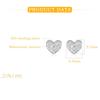  Sterling Tone Stud Earrings With Cubic Zirconia Hearts Korea Women 'S Stylish Jewelry Modish Adorable Shiny Gorgeous Small EarringsFashion