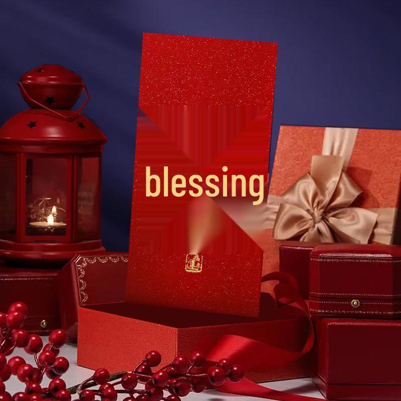 New Year Red Envelope - Large Sized, Hard Cardboard with Hot Stamping for Great Luck & Prosperity