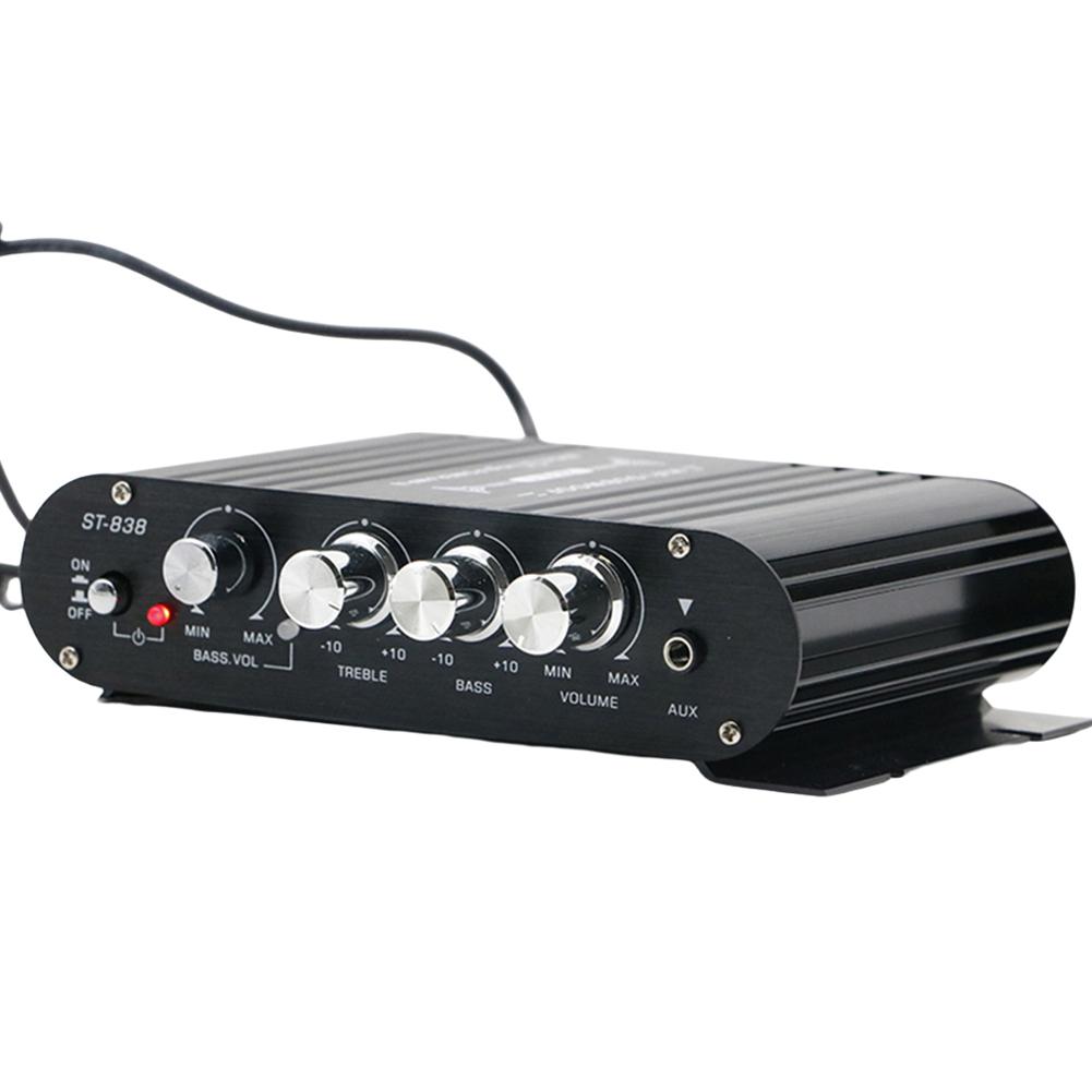 ST-838 HiFi 2.1 Channel Stereo Bass Sound Amp Bass and Treble Adjustment 80W*2 Audio Amplifier Mini Media Player