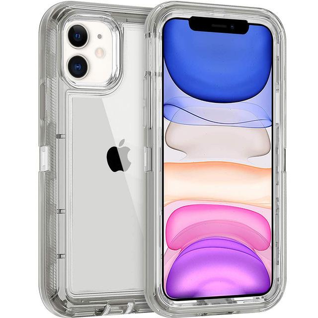 Military Level Heavy Duty Hard  3IN1 Transparent Shockproof  For iPhone 14 13 11 15 16 Pro Max MINI X XR XSMAX SE 6 7 8Plus Case