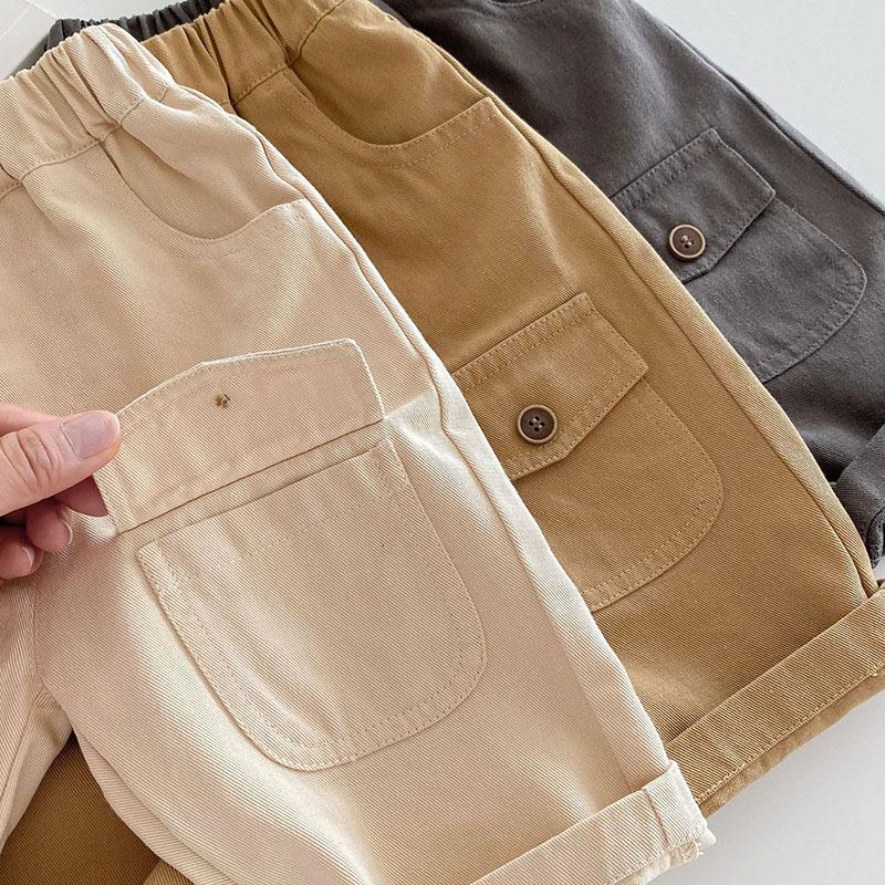 Kids Casual Pants Children Girls Cute Solid Color Loose Trousers Boys Thin Style Cargo Pant