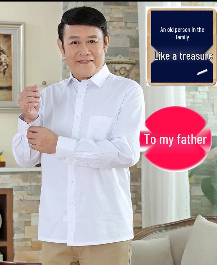 Men's Summer Loose Cotton Shirt for Middle-aged and Elderly