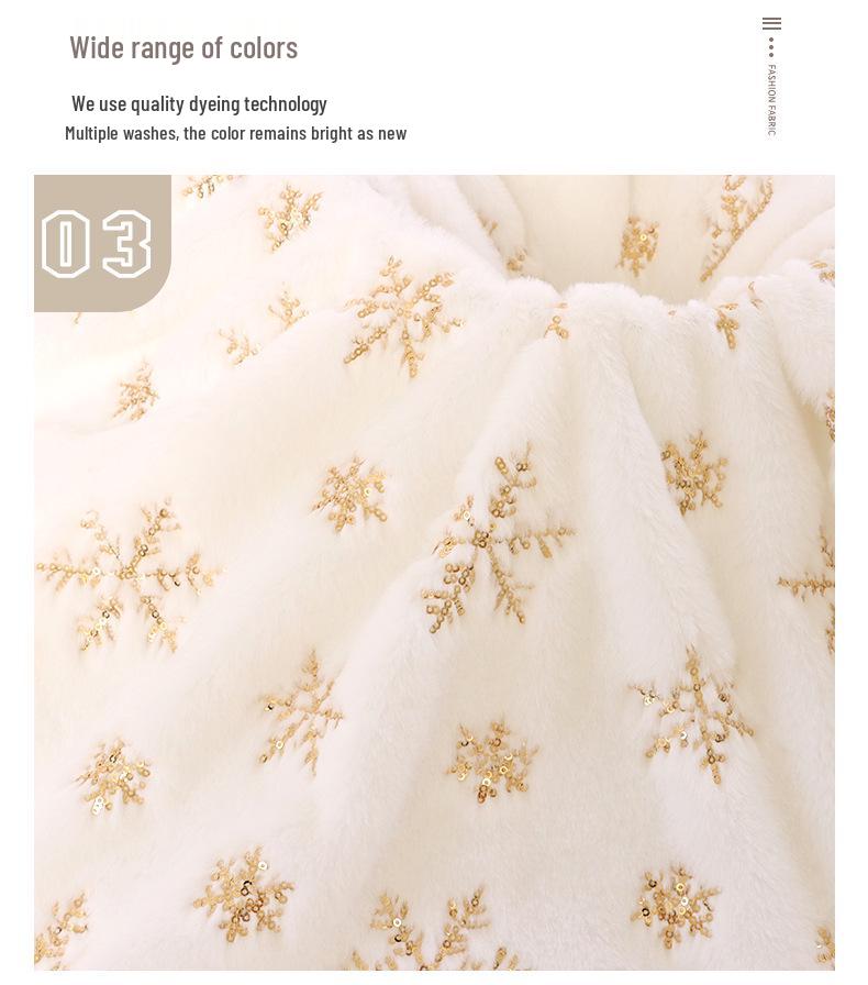 Velvet Iridescent Sequin Embroidered Snowflake Tree Skirt