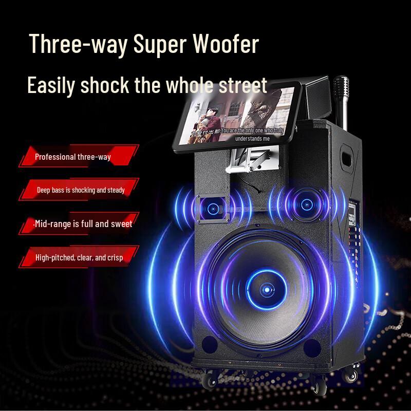 Huidu Portable Outdoor Karaoke Speaker with Screen and KTV System (CN version)