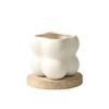 Cream Yellow Ceramic Flower Pot - INS Style, Light Luxury Succulent Phalaenopsis Planter, 2.5 Cups