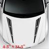 Sport Racing Car Hood Stripe Vinyl Stickers Cover Decals Bonnet Decor Black 2Pcs