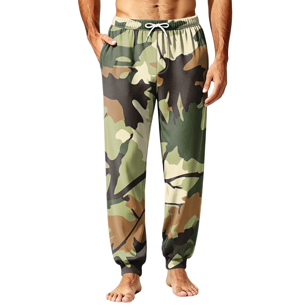 Men's Fall Winter Sleep Pants Cozy Pajama Bottoms for Home Relaxation