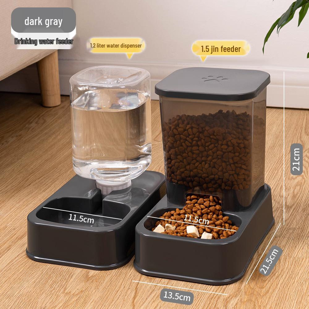 Automatic Double Bowl Pet Feeder: Anti-Spill Cat & Dog Food and Water Bowl Set
