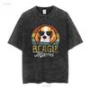 Retro Beagle Mama T Shirt Women Mothers Day Dog Mom S 3XL long sleeves vintage Washed Versatile Stretched Comfortable Casual
