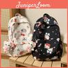 Trendy Black And White Cartoon School Backpack For Middle And High School Students