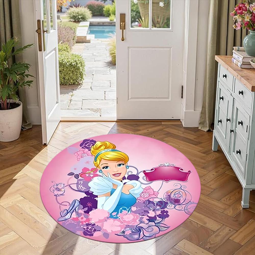 Cinderella's Round Carpet Suitable for Balcony Outdoor Entryway Playrooms Anti-slip Round Rug Office home decor Wedding Party Gift
