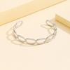 Simple Fashion Geometric Chain Women's Open Cuff Bracelet, Stainless Steel, Vacuum-Plated 18K Gold