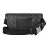 Gucci GG Emblem Adjustable Shoulder Strap Zipper Closure Monogram Coated Fabric Waist Bag Small Men Waist Bag Black 821165-FAED9-1000