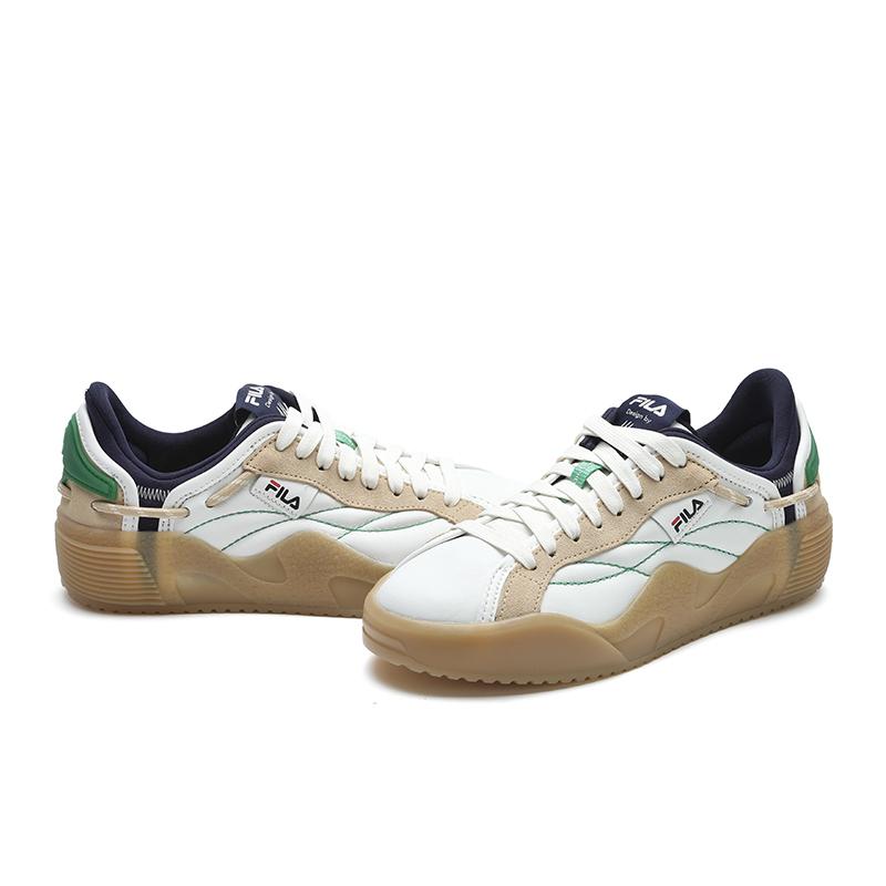 Fila Artmosphere Non-Slip Lightweight Low-Top Skate Shoes Women Sneakers Bright-White Cream-Yellow F12W421207FBB