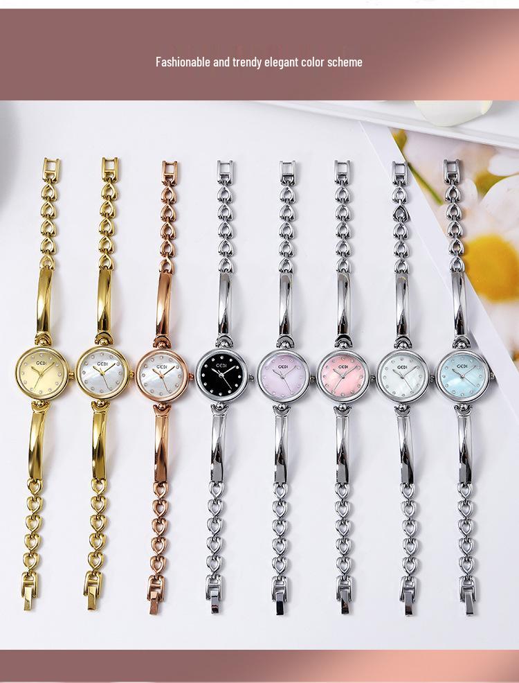 Gedi Elegant Korean Style Round Dial Bracelet Quartz Watch