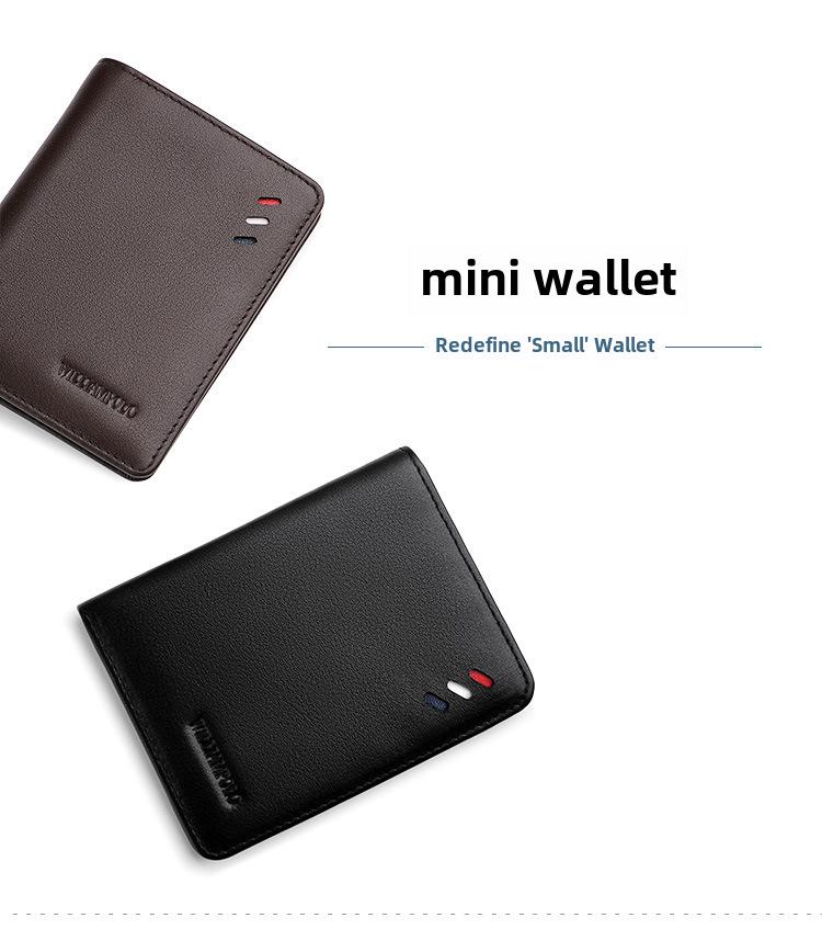 King Paul Men's Ultra-Thin Cowhide Wallet with Coin Purse and Gift Box